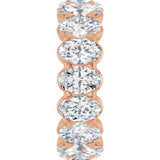14K Gold Oval Lab-Grown Diamond Low Profile Eternity Band - 6x4mm Stones - Rose Gold - view 9