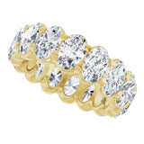 14K Gold Oval Lab-Grown Diamond Low Profile Eternity Band - 6x4mm Stones - Yellow Gold - view 10