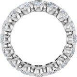 14K Gold Oval Natural Diamond Low Profile Eternity Band - 6x4mm Stones - White Gold - view 7