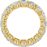 14K Gold Oval Lab-Grown Diamond Low Profile Eternity Band - 6x4mm Stones - Yellow Gold - view 7