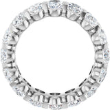 14K Gold Oval Lab-Grown Diamond Low Profile Eternity Band - 6x4mm Stones - White Gold - view 7