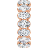 14K Gold Oval Lab-Grown Diamond Low Profile Eternity Band - 6x4mm Stones - Rose Gold - view 9