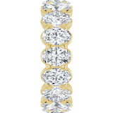 14K Gold Oval Natural Diamond Low Profile Eternity Band - 6x4mm Stones - Yellow Gold - view 9