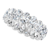 14K Gold Oval Lab-Grown Diamond Low Profile Eternity Band - 6x4mm Stones - White Gold - view 10