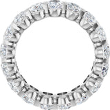 14K Gold Oval Lab-Grown Diamond Low Profile Eternity Band - 6x4mm Stones - White Gold - view 7
