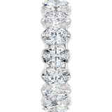14K Gold Oval Lab-Grown Diamond Low Profile Eternity Band - 5x3.5mm Stones - White Gold - view 9