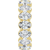 14K Gold Oval Lab-Grown Diamond Low Profile Eternity Band - 5x3.5mm Stones - Yellow Gold - view 9