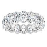 14K Gold Oval Natural Diamond Low Profile Eternity Band - 5x3.5mm Stones - White Gold - view 8