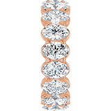 14K Gold Oval Lab-Grown Diamond Low Profile Eternity Band - 6x4mm Stones - Rose Gold - view 9
