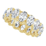 14K Gold Oval Lab-Grown Diamond Low Profile Eternity Band - 5x3.5mm Stones - Yellow Gold - view 10