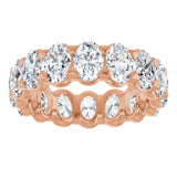 14K Gold Oval Lab-Grown Diamond Low Profile Eternity Band - 5x3.5mm Stones - Rose Gold - view 8