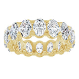 14K Gold Oval Lab-Grown Diamond Low Profile Eternity Band - 5x3.5mm Stones - Yellow Gold - view 8