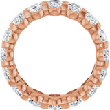 14K Gold Oval Natural Diamond Low Profile Eternity Band - 5x3.5mm Stones - Rose Gold - view 7