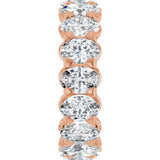 14K Gold Oval Natural Diamond Low Profile Eternity Band - 5x3.5mm Stones - Rose Gold - view 9