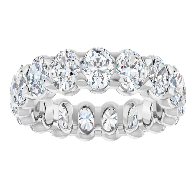 14K Gold Oval Lab-Grown Diamond Low Profile Eternity Band - 5x3.5mm Stones - White Gold - view 8