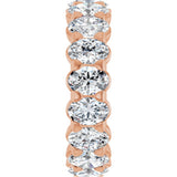 14K Gold Oval Natural Diamond Low Profile Eternity Band - 5x3.5mm Stones - Rose Gold - view 9