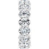 14K Gold Oval Lab-Grown Diamond Low Profile Eternity Band - 5x3.5mm Stones - White Gold - view 9