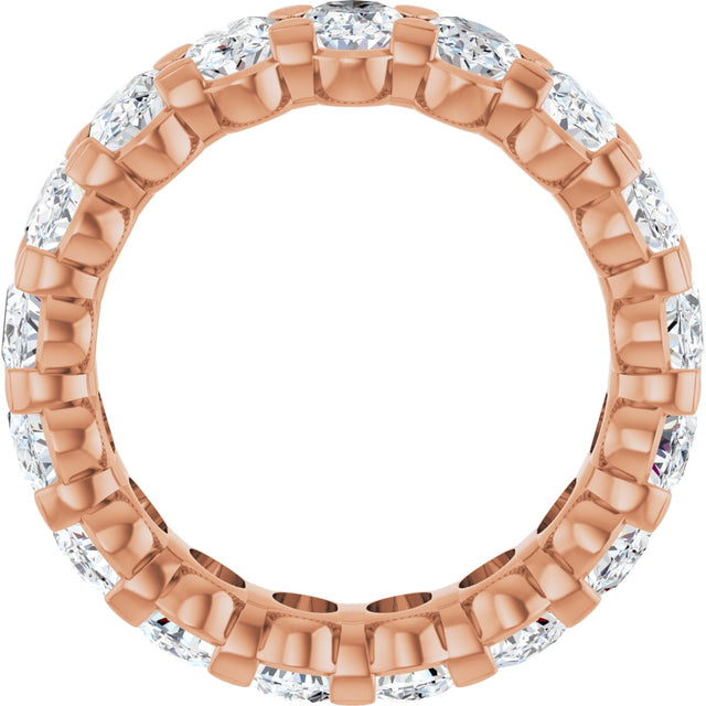 14K Gold Oval Lab-Grown Diamond Low Profile Eternity Band - 5x3.5mm Stones - Rose Gold - view 7