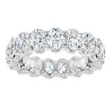 14K Gold Oval Lab-Grown Diamond Low Profile Eternity Band - 5x3.5mm Stones - White Gold - view 8