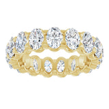 14K Gold Oval Lab-Grown Diamond Low Profile Eternity Band - 5x3.5mm Stones - Yellow Gold - view 8