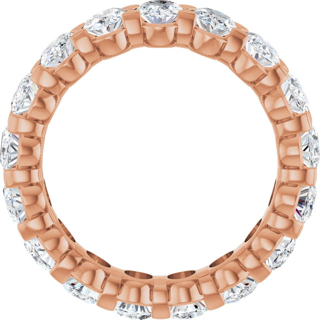 14K Gold Oval Lab-Grown Diamond Low Profile Eternity Band - 5x3.5mm Stones - Rose Gold - view 7