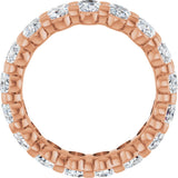 14K Gold Oval Natural Diamond Low Profile Eternity Band - 5x3.5mm Stones - Rose Gold - view 7