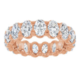 14K Gold Oval Lab-Grown Diamond Low Profile Eternity Band - 5x3.5mm Stones - Rose Gold - view 8
