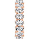 14K Gold Oval Natural Diamond Low Profile Eternity Band - 5x3.5mm Stones - Rose Gold - view 9