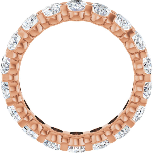 14K Gold Oval Lab-Grown Diamond Low Profile Eternity Band - 5x3.5mm Stones - Rose Gold - view 7
