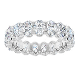 14K Gold Oval Natural Diamond Low Profile Eternity Band - 5x3.5mm Stones - White Gold - view 8