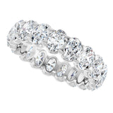 14K Gold Oval Natural Diamond Low Profile Eternity Band - 5x3.5mm Stones - White Gold - view 10