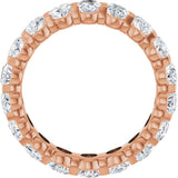 14K Gold Oval Natural Diamond Low Profile Eternity Band - 5x3.5mm Stones - Rose Gold - view 7