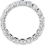14K Gold Oval Lab-Grown Diamond Low Profile Eternity Band - 5x3.5mm Stones - White Gold - view 7