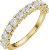 14K Gold Round Natural Diamond Accented Anniversary Band - 7/8-1 1/5 CTW - Yellow Gold