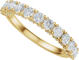 14K Gold Round Natural Diamond Accented Anniversary Band - 7/8-1 1/5 CTW - Yellow Gold - view 5