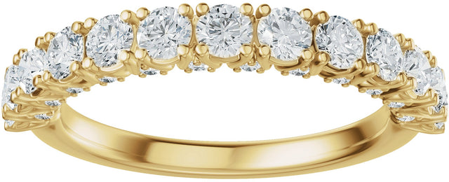 14K Gold Round Natural Diamond Accented Anniversary Band - 7/8-1 1/5 CTW - Yellow Gold - view 3