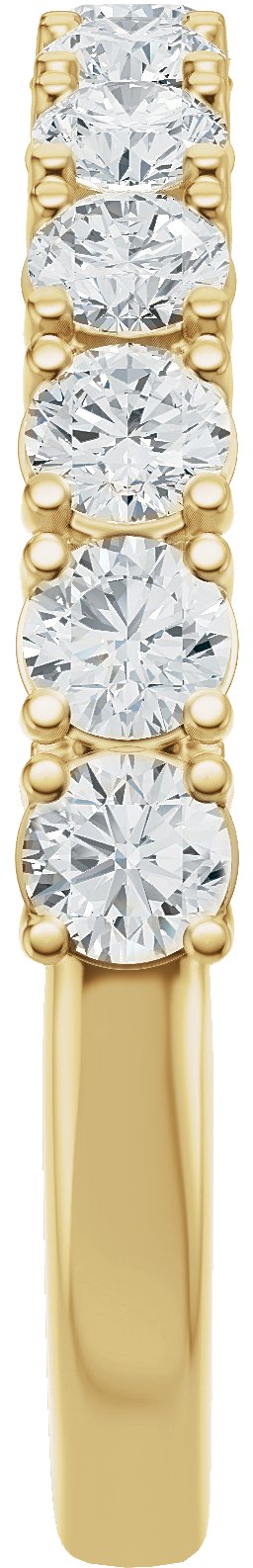 14K Gold Round Natural Diamond Accented Anniversary Band - 7/8-1 1/5 CTW - Yellow Gold - view 4