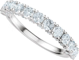 14K Gold Round Lab-Grown Diamond Accented Anniversary Band - 7/8-1 1/5 CTW - White Gold - view 5