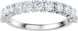 14K Gold Round Lab-Grown Diamond Accented Anniversary Band - 7/8-1 1/5 CTW - White Gold - view 3