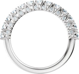 14K Gold Round Lab-Grown Diamond Accented Anniversary Band - 7/8-1 1/5 CTW - White Gold - view 2