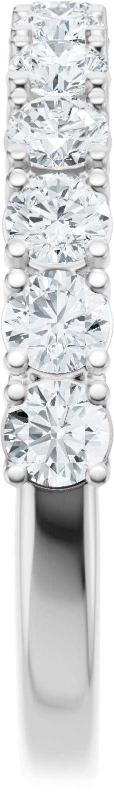 14K Gold Round Natural Diamond Accented Anniversary Band - 7/8-1 1/5 CTW - White Gold - view 4