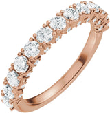 14K Gold Round Lab-Grown Diamond Accented Anniversary Band - 7/8-1 1/5 CTW - Rose Gold