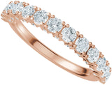 14K Gold Round Lab-Grown Diamond Accented Anniversary Band - 7/8-1 1/5 CTW - Rose Gold - view 5
