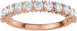 14K Gold Round Lab-Grown Diamond Accented Anniversary Band - 7/8-1 1/5 CTW - Rose Gold - view 3