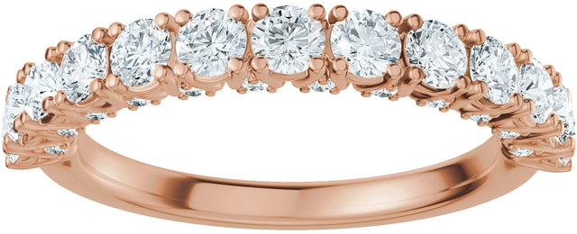 14K Gold Round Lab-Grown Diamond Accented Anniversary Band - 7/8-1 1/5 CTW - Rose Gold - view 3