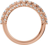 14K Gold Round Lab-Grown Diamond Accented Anniversary Band - 7/8-1 1/5 CTW - Rose Gold - view 2