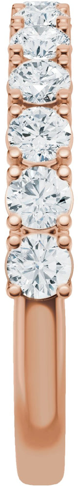 14K Gold Round Lab-Grown Diamond Accented Anniversary Band - 7/8-1 1/5 CTW - Rose Gold - view 4