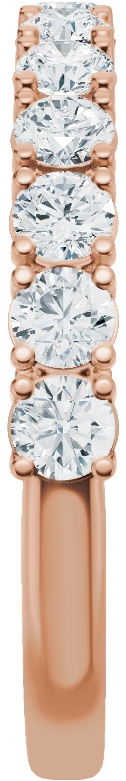 14K Gold Round Lab-Grown Diamond Accented Anniversary Band - 7/8-1 1/5 CTW - Rose Gold - view 4