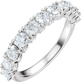 Platinum Round Lab-Grown Diamond Accented Anniversary Band - 7/8-1 1/5 CTW