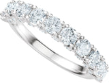 Platinum Round Lab-Grown Diamond Accented Anniversary Band - 7/8-1 1/5 CTW - view 4